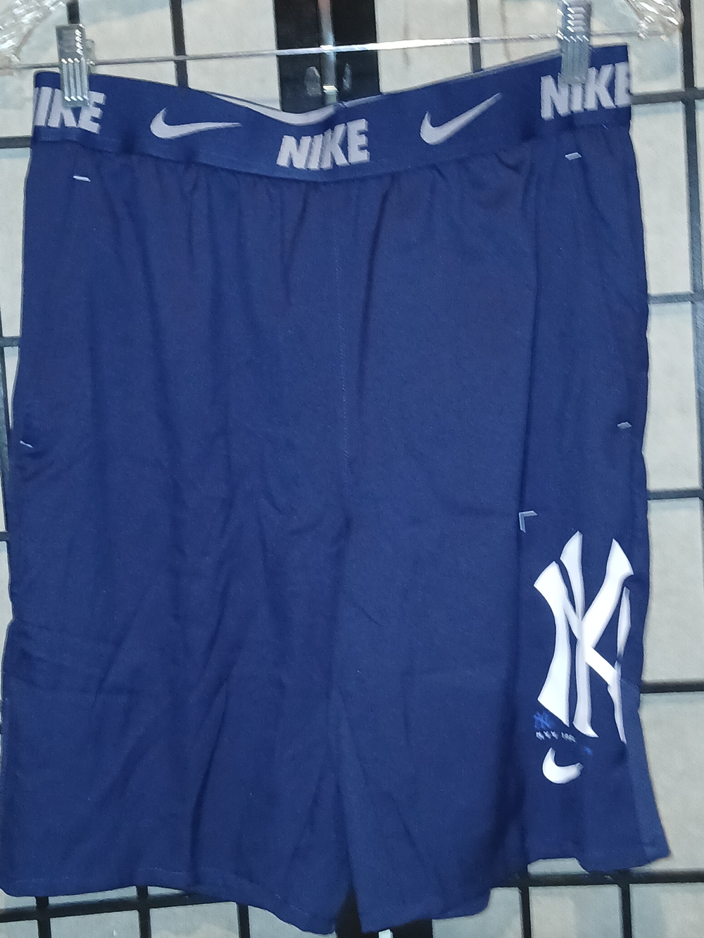 Nike Men's Navy Blue Athletic Shorts with White Logo